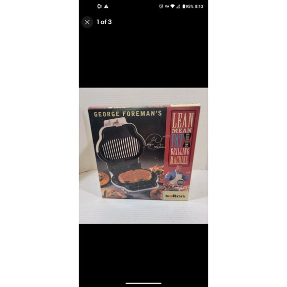 George Foreman Lean Mean Fat Reducing Grilling Machine GR10A Grill-NEW - Picture 1 of 3